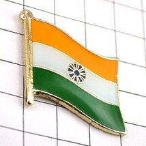 ピンバッジ◆インド 国旗デラックス薄型キャッチ付き 法輪 ピンズ INDIA FLAG ピンバッチ タイタック_画像2