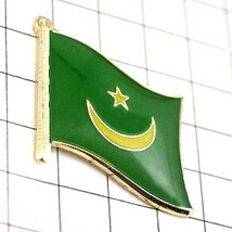 ピンバッジ◆モーリタニア 国旗デラックス薄型キャッチ付き 三日月アフリカ星 ピンズ MAURITANIA FLAG ピンバッチ タイタック_画像2