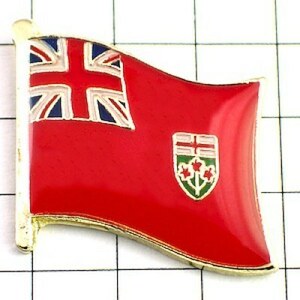 ピンバッジ◆オンタリオ 州旗 デラックス薄型キャッチ付き カナダ 国 ピンズ ONTARIO FLAG CANADA ピンバッチ タイタック