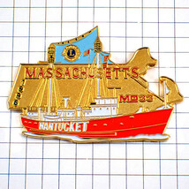 ピンズ。大型船マサチューセッツ州ライオンズクラブＬ◆フランス限定ピンズ◆レアなヴィンテージものピンバッチ_画像1
