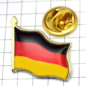 ピンバッジ◆はためく ドイツ 国旗 バタフライ型キャッチ付き 黒赤黄色 GERMANY DEUTSCHLAND FLAG FLAGGE ピンズ ピンバッチ