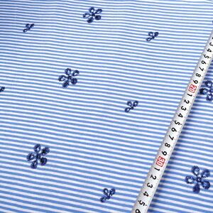 花柄 刺繍 ニット ab50 140×65cm ニット生地 布 ハンドメイド 刺繍ニット