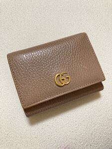 GUCCI グッチ 財布 〔GG マーモント〕レザー 三つ折りウォレット