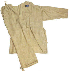羅織作務衣・陣羽織セット（黄金）　日本製