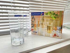  unused goods! France!Luminarc(ryuminaruk). glass 6 piece set OCTIME 6 customer tumbler glass juice glass Cafe 