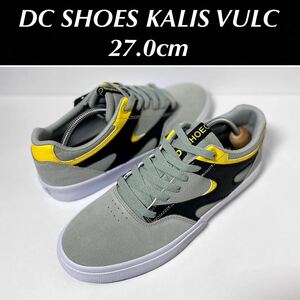 DC SHOES KALIS VULC 27.0cm GRAY/YELLOW メンズ ディーシー ジョシュカリス スニーカー シューズ スケートシューズ