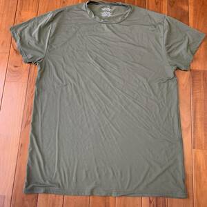 沖縄 米軍放出品 USMC MARINE 無地 Tシャツ トレーニング ランニング 筋トレ スポーツ OD LARGE (管理番号KL13)