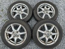 バリ溝　スタッドレス4本セット　アルミホイール 付き　ダンロップ　WINTER MAXX WM01 155/65R14 14×4.5J_画像1