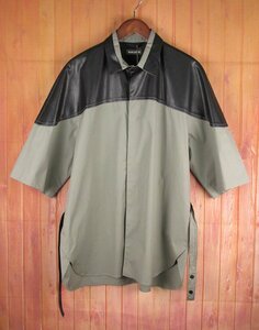 LSH3400 NULABEL CM1Y0K42 ニューレーベル TWO TONE SHIRT S/S ツートーンシャツ L オリーブ 未使用