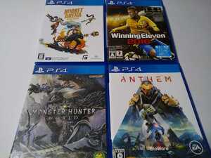 PS4 モンスターハンターワールド アンセム ロケットアリーナ ウイイレ 4本セット