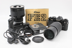 【行董】 Nikon ニコン FE2 一眼レフ フィルムカメラ 70-210mm 1:4 / 120mm(M=1/11) 1:4 ) ストロボ モータードライブ など AA894BOM25