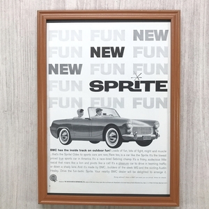 ■即決◆1961年(昭和36年) BMC SPRITE オースチン スプライト US版【B4-3016】アメリカ ビンテージ雑誌広告【B4額装品】当時物本物★同梱可