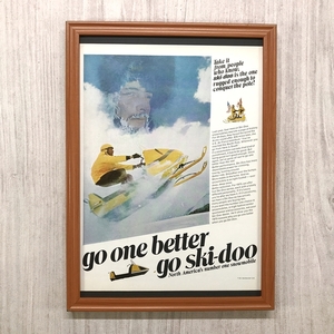 ■即決◆1969年(昭和44年) Ski-Doo スキードゥ スノーモービル【B4-4808】アメリカ ビンテージ雑誌広告【B4額装品】当時物本物広告★同梱可