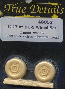 TD 1/48 アメリカ軍 C-47 / 全日空 DC-3 用 Wheel Set レジン製 自重変形タイヤ 車輪 True Details 48052