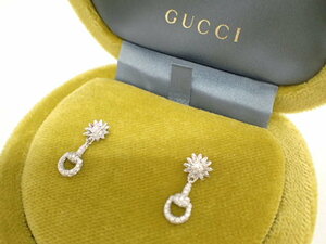 Красота Gucci 750 K18 (WG) Diamond Flora Bit Серьги мотивы