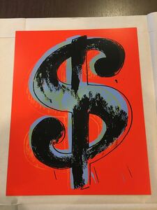 【真作】未使用品 COA有 アンディウォーホル ダラーサイン レッド 赤 シルクスクリーンプリント サンデーBモーニング版 Andy Warhol Dollar