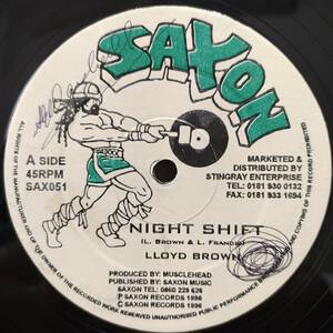 Lloyd Brown / Night Shift　[Saxon Records - SAX051]