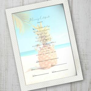 結婚証明書 パイナップル グアム リゾート 海 ビーチ