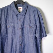 リーバイス Levi's ワークシャツ 半袖 メンズ XL 無地 大きいサイズ 古着 MNO-3-6-0907_画像1