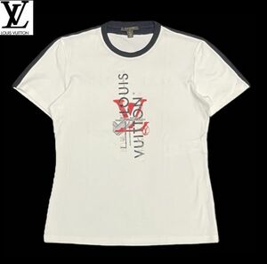 国内正規品 LOUIS VUITTON ルイ・ヴィトン MARS2015 コットンTee Tシャツ 半袖 ブランドロゴプリントL ホワイト