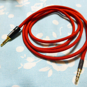 PM-3 HIFIMAN DEVA v-moda M-100 T60RP MDR-1A M1ST Denon AH-MM400 SE-MHR5 MOGAMI 2944 3.5mm3極 赤色スリーブ仕上 P-3.5G 黒色カバー