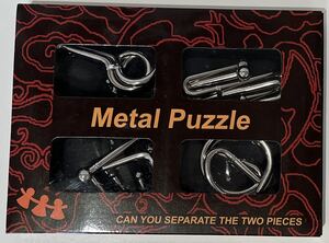 新品 未使用 知恵の輪 4点セット 暇つぶし 脳トレ パズル 自粛中 手遊び 謎解き Metal Puzzle
