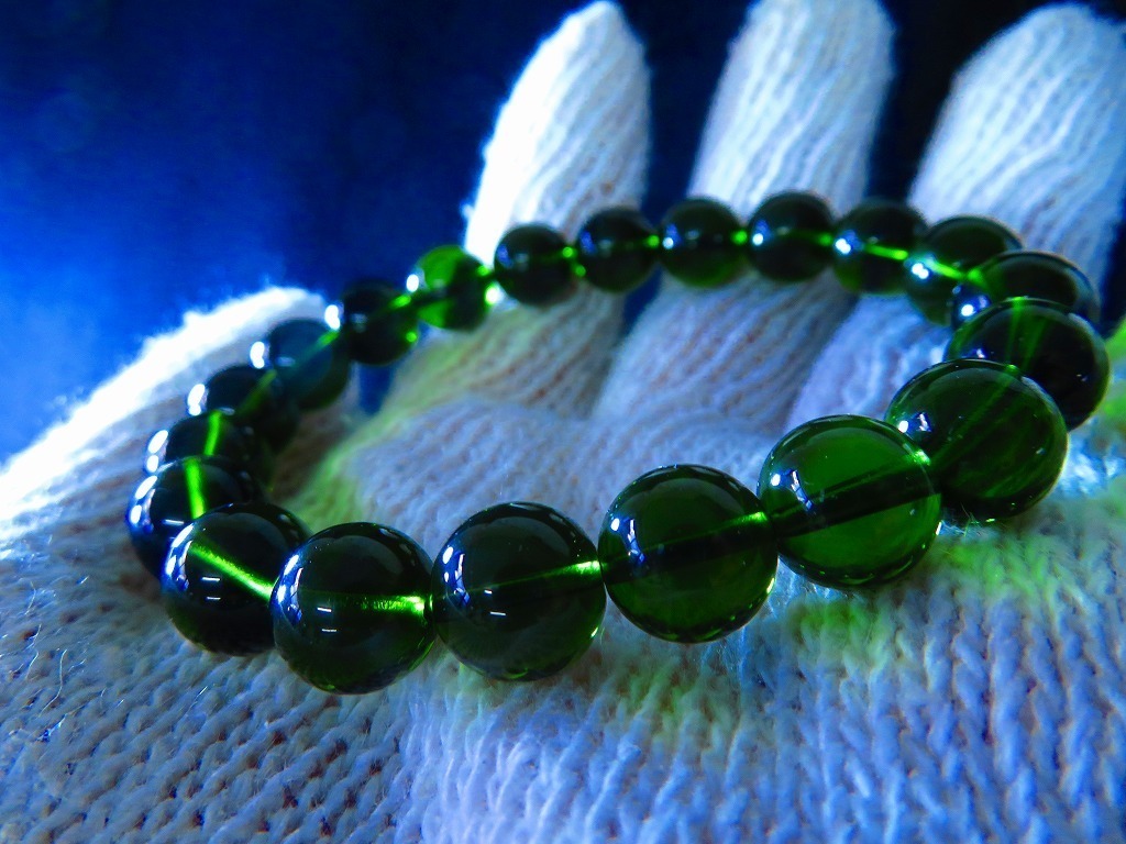 新入荷☆超綺麗☆モルダバイト☆ブレスレット隕石巨大 10mm ...