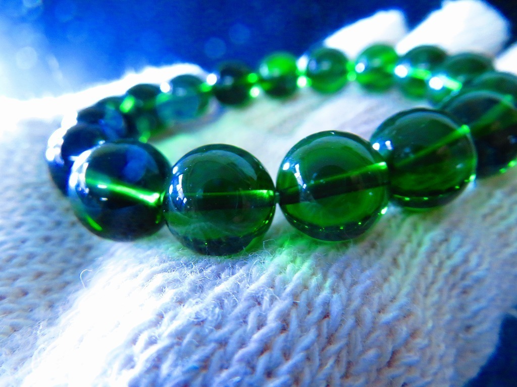 新入荷☆超綺麗☆モルダバイト☆ブレスレット隕石巨大 12.5mm ...