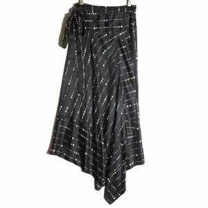 J7072f15　▼ISABEL MARANT イザベルマラン▼ シルク ラップスカート ブラック 34 / ロングスカート アシンメトリー トゥモローランド 春夏