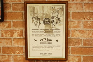 CAT'S PAW レトロ広告 B4 額縁 付き ◆ キャッツポウ ヒール 1918 複製 B4-309