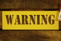 Warning ワーニング 英文字 ステンシル 型紙 ◆ 警告 注意 ワンシート A4ヨコ-7_画像1