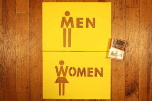 男性・女性 ロゴ メン ウーマン ステンシルシート セット 【A4】