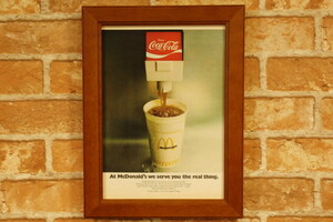 コカコーラ サーバー ミニポスター B5 額入り ◆ 複製広告 Coca-Cola COKE FB5-117