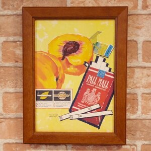 PALL MALL タバコ ミニポスター B5フレーム 付き 複製広告 ◆ ポールモ－ル フルーツ 桃 FB5-121