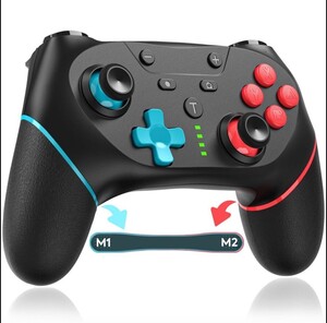 Switchワイヤレス コントローラー, スイッチ 用コントローラー無線 1000m A電池 マクロ機能 HD振動