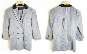 #FLORENT[ Florent ] gray black collar flax jacket 