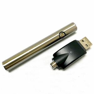 CBD オイル リキッド ヴェポライザー VAPE アトマイザー 電子たばこ USB充電式 充電器 Smiss C7 バッテリー 煙草 パイプ 煙管 シルバー 銀
