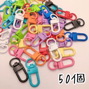 カラー ナスカン キーホルダー 金具 回転式 50個 カニカン