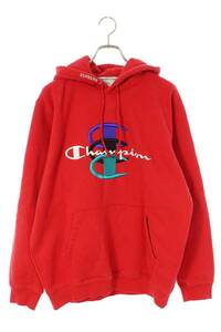 シュプリーム SUPREME チャンピオン 17AW Stacked C Hooded Sweatshirt サイズ:L フロントロゴ刺繍パーカー 中古 BS99