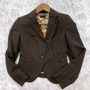 U @ 人気モデル '洗礼されたデザイン' Paul Smith BLACK ポールスミス 高品質 WOOL チェック柄 テーラードジャケット 40 紳士服 アウター