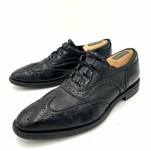 G @ 日本製 '洗礼されたデザイン' REGAL リーガル 本革 ビジネスシューズ 革靴 24.5cm ウィングチップ 紳士靴 メダリオン 黒 BLACK