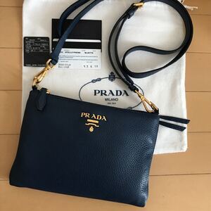 PRADA プラダ ショルダーバッグ 1BH013 クラッチバッグ ネイビー