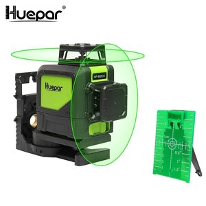 Huepar 12ライン 緑色レーザー墨出し器 クロスライン グリーン レーザー 自動水平調整機能 高輝度 ライン出射角360°*3