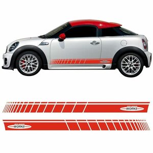 ミニクーパー ステッカー ドアサイド R56 F56 ストライプ スカート デカール ジョンクーパーワークスJCW