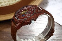 ウッドトゥールビヨン自動機械式時計メンズトップブランドの高級ビジネス腕時計seworメンズレトロ本革の腕時計_画像4