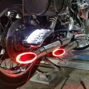 1 セットオートバイ LED ライトレッドバイク排気管ランプ警告発射インジケータスクーター修理された TORCHING 熱安定