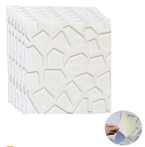 3D 壁紙 DIY クッションブリック シール デザイン 立体パネル ホワイト ウォールステッカー クッション 簡単リフォーム 40枚set 04