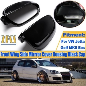 1 pair black rearview mirror side mirror cover casing Volkswagen Vw Jetta Golf MK5 Eos pair front 