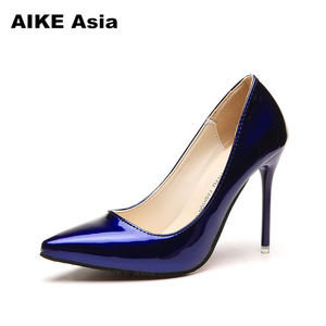 女性 Shoes Pointed Toe Pumps Patent 革 Dress High Heels Boat Wedding Zapato　オススメ