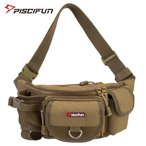  khaki Piscifun fishing bag multifunction outdoors waist bag portable lure waist pack fishing gear bag 